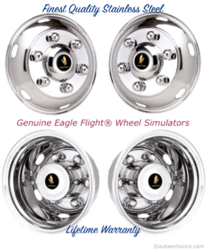 17.5" GMC W4500 Wheel Simulators – Genuine Eagle Flight® Stainless Steel