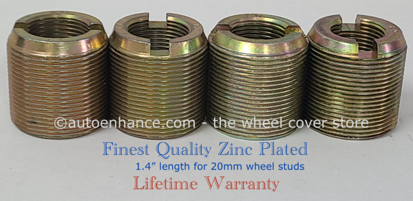 Wheel Stud Extenders For 20Mm Wheel Studs 1.4" Length One Set Of 4 Zinc Plated ©