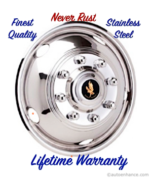 Genuine Eagle Flight® 17" Stainless Steel Front Wheel Cover | 8-Lug 2019-2026 Dodge Ram 3500