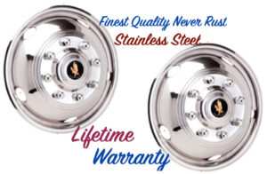 Genuine Eagle® Stainless Steel Front Wheel Covers - 2024 Dodge Ram 3500 17" 8-Lug