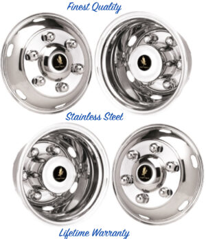 16" 6 Lug Chevy W3500 Stainless Steel Wheel Simulators - Genuine Eagle Flight®