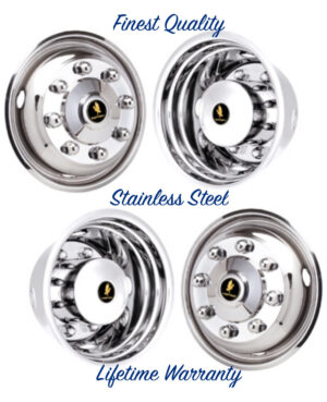 19.5" Chevy Silverado 6500HD 2019 8 Lug Dual Wheel Simulators - Stainless Steel