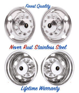 19.5" Stainless Steel Wheel Simulator Rim Covers for 2017 Ram 4500 - 10 Lug