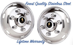16" Mitsubishi Fuso FE140 FE145 FE160 FE180 Front Wheel Simulators – 6 Lug Genuine Eagle Stainless Steel Rim Covers