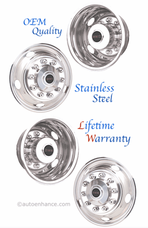 22.5" GMC Licensed 2001 C6500 C7500 C8500 10 Lug 5 Hole Wheel Simulators H.P. ©