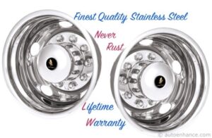 19.5 x 7.5 Freightliner Rear Wheel Simulator Covers | 10 Lug 5 Hole | Pair