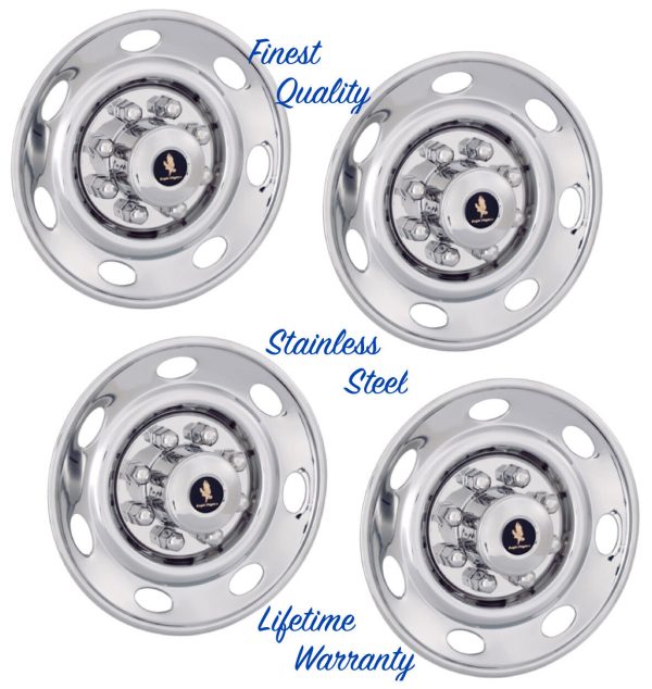 19.5 Inch Stainless Steel Front Wheel Simulator Rim Liner Hubcap For International 10 Lug 5 Hole