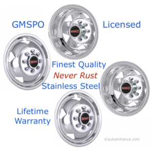 17" 2013 GMC Sierra 3500 8 Lug 5 Hole GMSPO Licensed Stainless Wheel Simulators©