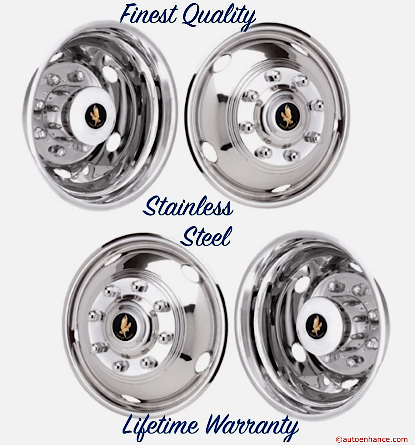17" Chevrolet Chevy 3500 2025 8 Lug 5 Hole Wheel Simulator Hubcap Covers Set (4)
